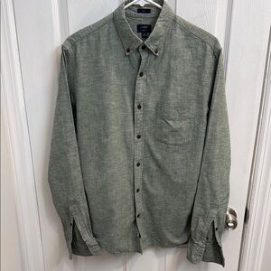 J. Crew Green Homespun Button-Up Slim Fit Shirt Medium